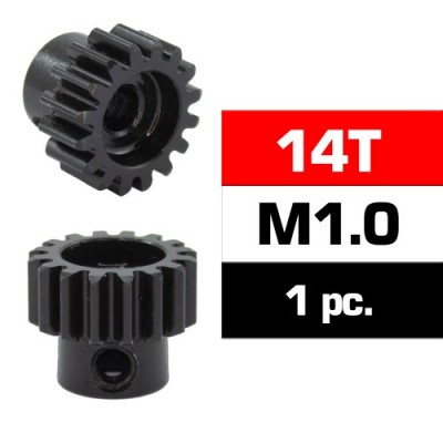 PINION GEAR 14T HSS STEEL M1.0 ( 5.0mm BORE ) - ULTIMATE RACING UR4310-14